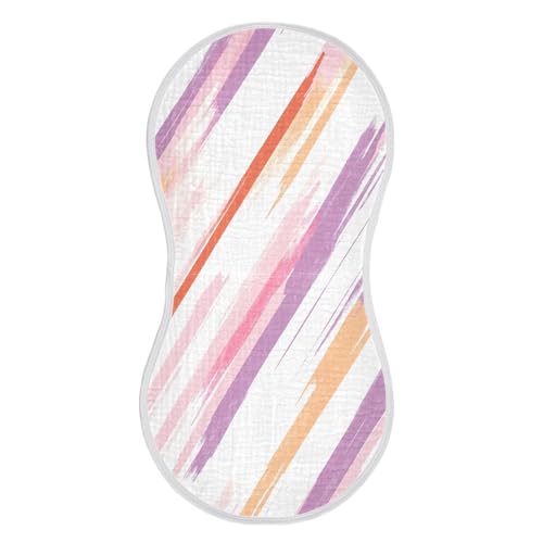 Colored Stripes Burp Cloths Cotton Baby Washcloths,Large 22x11in Burping Cloth Absorbent and Soft for Newborn Baby Boys and Girls,2 Pack