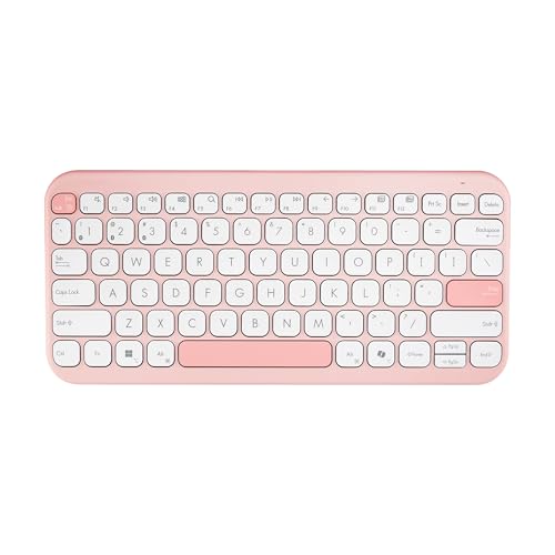 Image of ASUS Marshmallow KW100 Wireless Keyboard - Rose Clay | Silent Scissor Keys, Compact Design, 2-Year Battery Life, Compatible with Windows /Mac /Chrome /iOS /with Dedicated Copilot Key