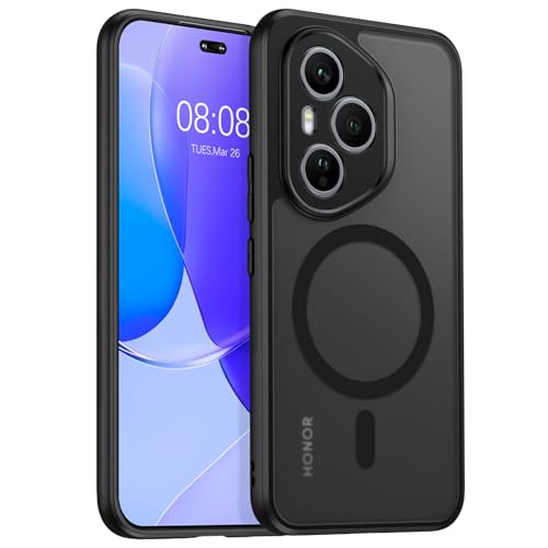 BENTOBEN Magnetic Case for Honor 400 Pro 5G [Compatible with MagSafe] Military Grade Drop Protection Slim Ultra Thin Translucent Matte Anti-yellow Shockproof Cover for Honor 400 Pro 5G Black