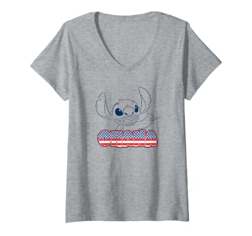 T-shirt Stitch col v femme Disney résout le manque de style d'été