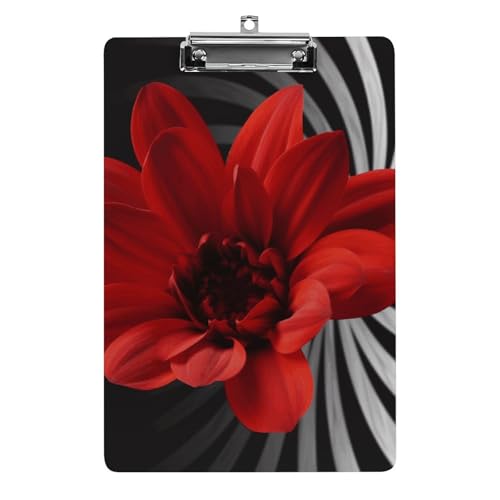 Porte-bloc acrylique fleur rouge A4 31,8x21,6 cm pour bureau