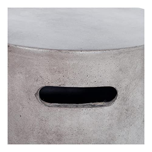 Moe's Home Collection Outdoor Stool Cato Concrete Patio Furniture, 18" Tall, Grey #TOP1