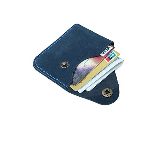 Handmade ultra-thin soft cowhide abrasive leather card set wallet front pocket card case2