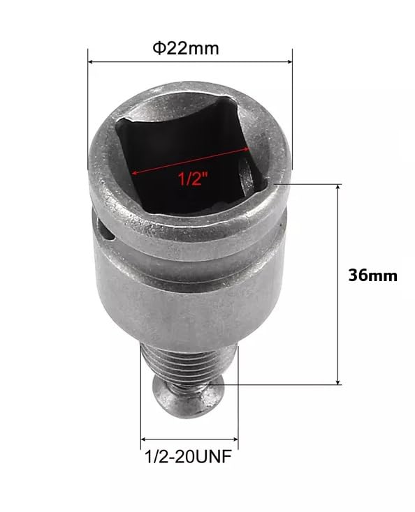 Image of Inditrust 1.5-13mm Capacity Drill Chuck Mount 3 /8-20UNF Quick Change Connect Conversion Chuck with 1 /2 Inch Socket Square Female Adapter (NOT FOR ANGLE GRINDERS)