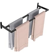 YUMORE Handdoekhouder, dubbele 80 cm, handdoekstang, wand, roestvrij