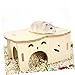 CVUTOVO Hamster Hideout House Wooden Nest Sleep Play Bite-Resistant Guinea Pig Cabin Pet Decor Easy Clean