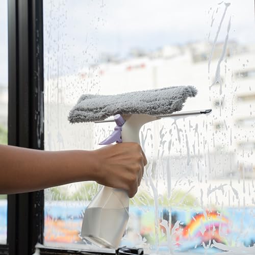 Simplo - Limpa Vidros 3 em 1 com Rodo, Spray e Reservatório