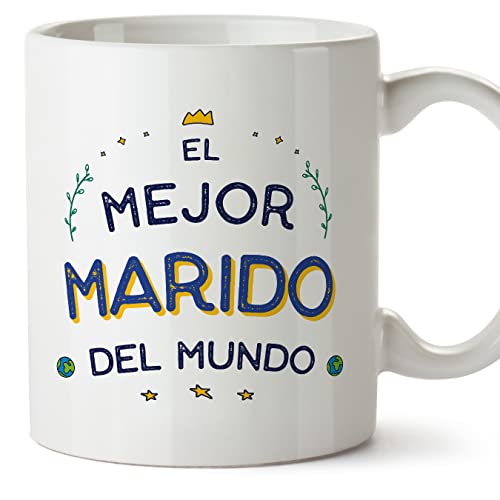 MUGFFINS Tazas para MARIDO/ESPOSO - En Español - El Mejor del Mundo - 11 oz / 330 ml - Regalo original y divertido