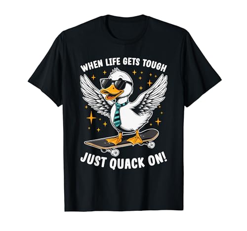 Cool Duck on Skateboard With Sunglasses | Funny Duck Lover Camiseta