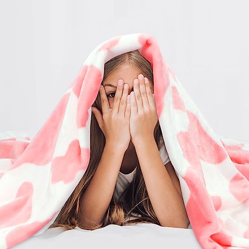 Seegu Warm Blanket Pink Throw Blanket Cow Print Lightweight Blanket For Kids #TOP3