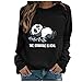 Chandail pour Femme Oversize T-Shirt Animal Bureau Confortable Chandail Femme Manches Longues Mince Humour Col Rond Confortable Le Printemps