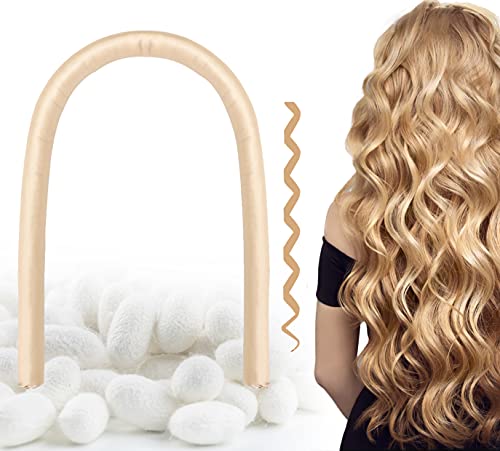 Heatless Hair Curlers Slik Hair Rollers for Long Hair, Soft Hair Curlers No Heat Curls Headband, Heatless Curling Rod Headband for Sleeping at Night, Perm Rods for Wave DIY Styling (Gray - 1in)