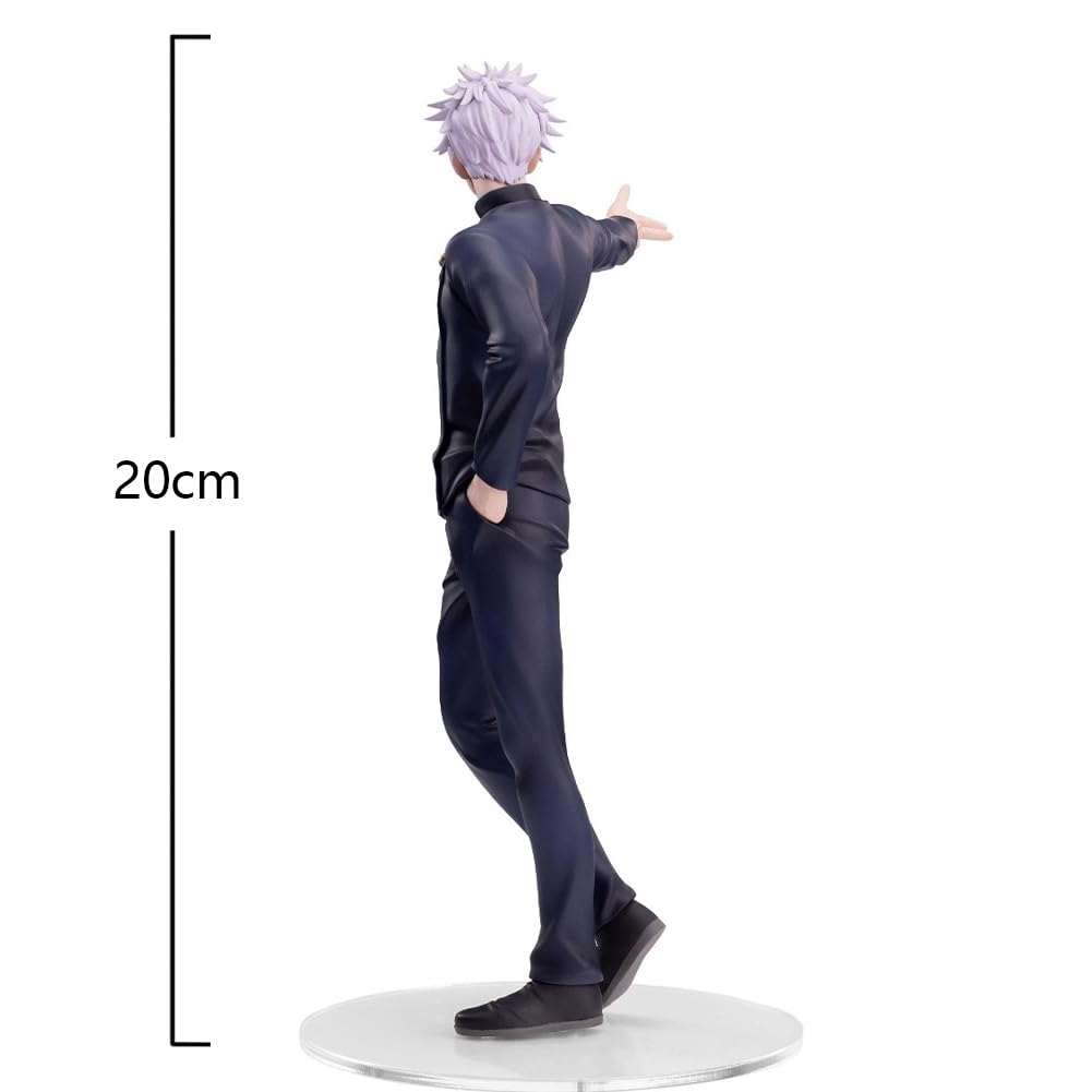 Zhongkaihua JJK Gojo Satoru Figura Camicia Bianca Gojo Satoru Posizione seduta 10 cm Anime PVC Modello Natale Libreria Scrivania Decorazione Regalo di