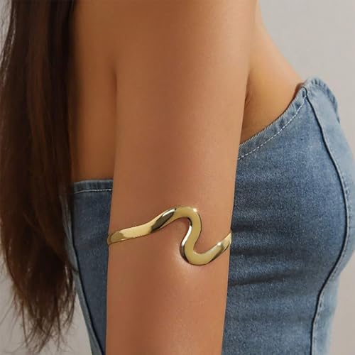 Aonklot Gold Arm Cuff Jewelry Upper Arm Cuff for Women - Halloween Costumes2