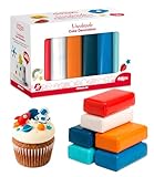 dekora – Pâte à Sucre Multipack 6 Couleurs   Élastique et Facile à Travailler   Fondant Pâtissier pour Décoration de Gâteaux, cupcakes, Sans Gluten, Halal et Casher 600 g