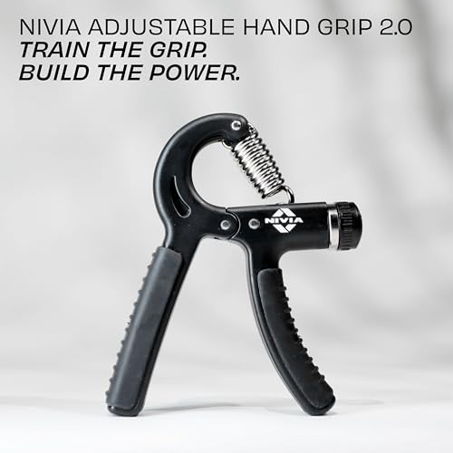 Image of Nivia Hand Grip 2.0 for men and women with 5 to 60 kg adjustable resistance, Steel spring, Anti-slip grip, Durable, Grip For Forearm Strength Training (Black)