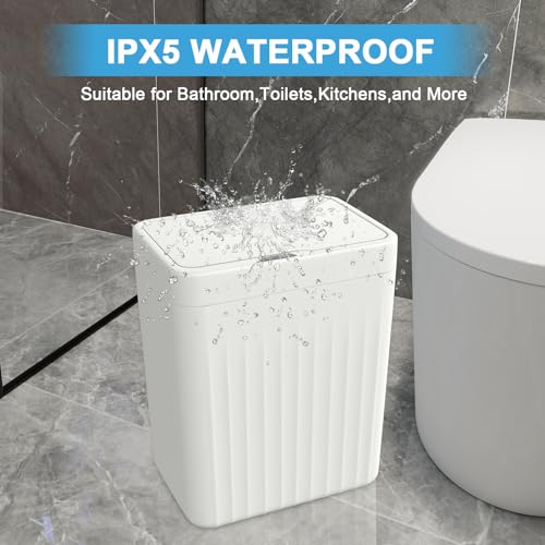 Lote de 2 Canecas de Basura Automáticas de 4 Galones Blanco miniatura 5