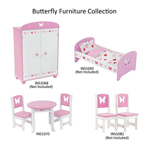 Emily Rose 18 Inch Doll Kitchen Table And 2 Chair Dining Set | 18-In Doll Furniture Accessory - Butterfly Theme #TOP6
