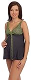  Be Mammy Premamá Trajes de Baño 2 Piezas Tankini Ropa Verano Maternidad MujerC1R92N (Grafito/Verde, 38)