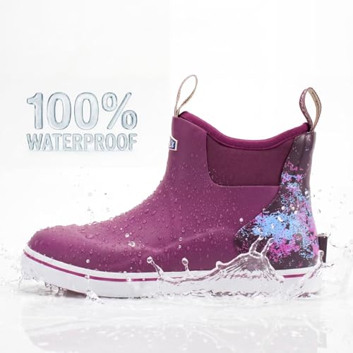 Image of SUREWAY Women's Deck Boots Professional Non-Slip Fishing & Ankle Deck Boot Waterproof Rain Boots