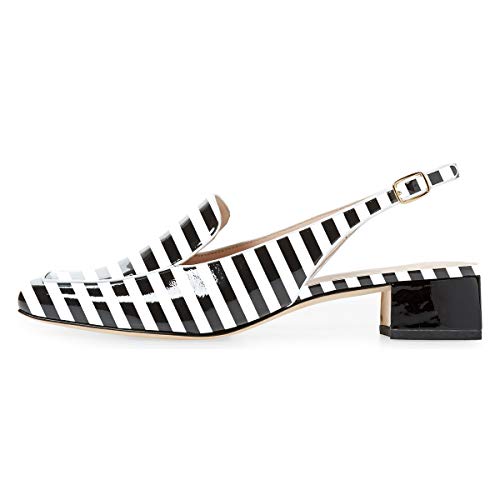 Image of YDN Women Closed Square Toe Block Low Heels Slingback Formal Loafer Dressy Shoes Office Lady Pump Size 4-15 US