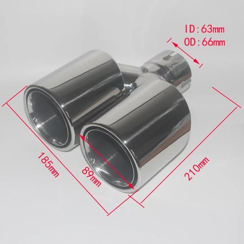 Embouts d'échappement double sortie Y roulé inox 63 76 89 101 mm - 6