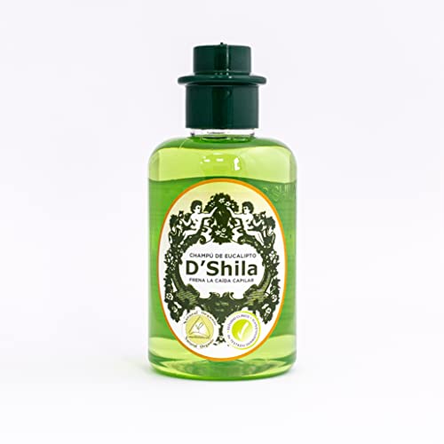 Champú Natural Orgánico de Eucalipto Anticaída 300ml D’Shila | Estimulante | Tonificante | Reforzante | Tratamiento para frenar la caída intensa del Cabello