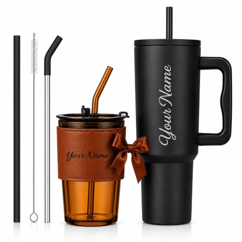 Image of Stainless Steel Tumbler with Lid & Straw, 100% Leakproof Tumblers with Handle, Drink Sipper for Office,Gym & Outdoors 1200ml Tumbler