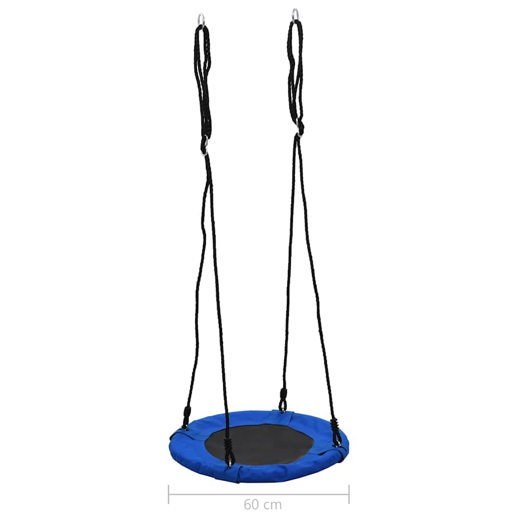 Altalena da giardino da 60 cm di diametro, in tessuto Oxford, portata fino a 100 kg, lunghezza della corda regolabile, per bambini dai 3 anni in su, ideale per giardino, terrazza ed esterni