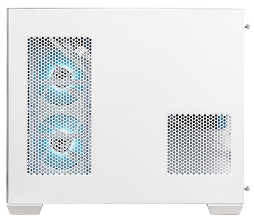 Image of Circle Lucid Curve MX Mid Tower Computer Case | Gaming Cabinet - White | Panoramic Curved Glass | Support M-ATX and ITX | Pre Installed 3X Bottom, 2X Side and 1X Rear 120MM Infinity Mirror ARGB Fans