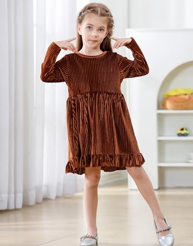 Little Girl Dress Velvet Long Sleeve Dress Girl Fall Winter Party Dresses 3-8T3