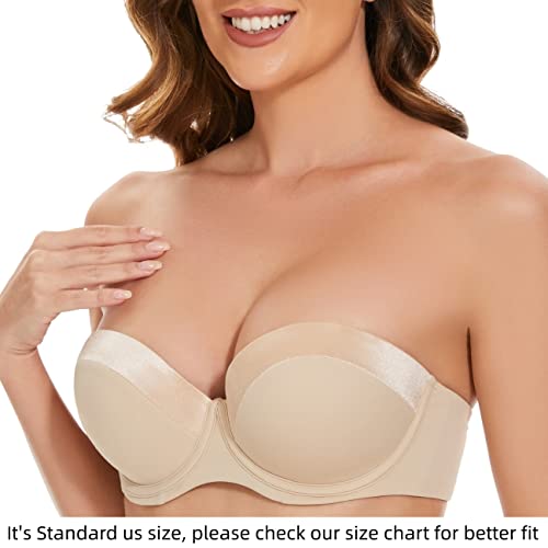 Image of SEA BBOT Push Up Strapless Bra for Women Anti-Slip Padded Multiway Bra