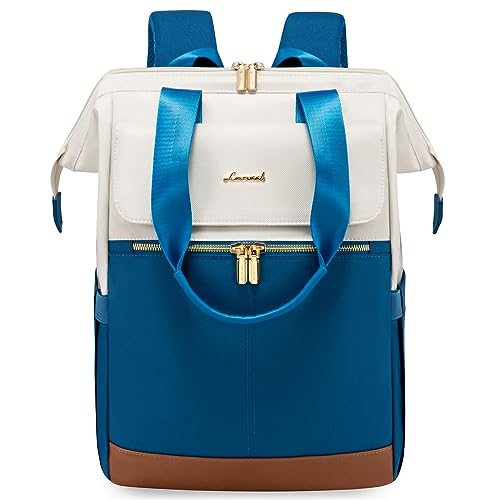Sac à dos femme élégante beige-bleu aux finitions soignées