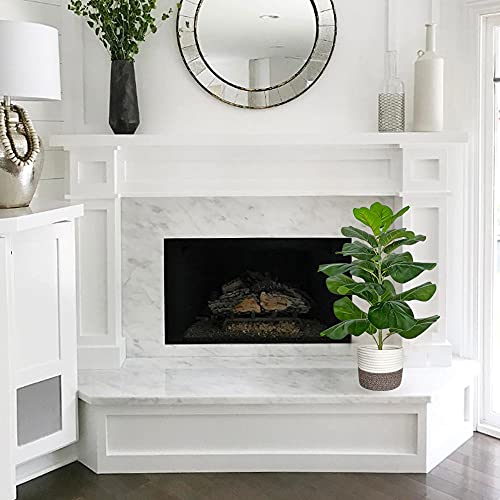 Besamenature Artificial Fiddle Leaf Fig Tree/Faux Ficus Lyrata For Home Office Decoration, 30.5" Tall, With Cotton Rope Basket #TOP5
