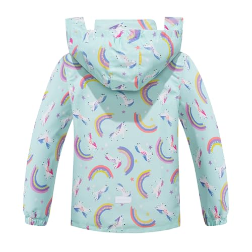 Image of MGEOY Boys Girls Rain Jacket Lightweight Waterproof Hooded Fleece Lined Raincoat Windbreakers for Kids