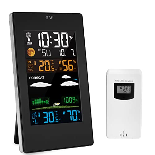 Weather Stations Wireless Indoor Outdoor, Color Display Digital Weather