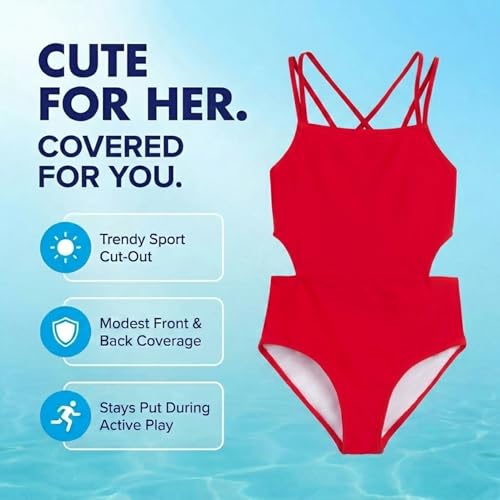 Image of Kanu Surf Girls' Beach Girl Sport Cut-Out One Piece Swimsuit