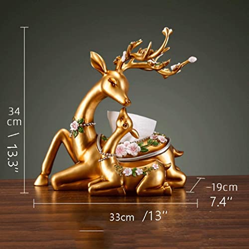Decorative Tissue Box Tissue Box Cover American Creative Resin Sika Deer Tissue Box Living Room Desk Tissue Tube Elegant Desktop Storage Box Ornaments Tissue Box Holder Tissue Box ( Color : Blue ) #TOP2