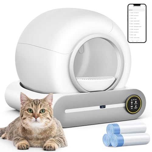 (2025) Selbstreinigende Katzentoilette, verbesserte automatische Roboter-Katzentoilette für mehrere Katzen, 65L+9L extra groß, mit...