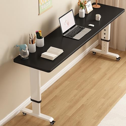 Mesa de noche, mesa de cama con ruedas de 360°, escritorio móvil, sobre la cama con patas de metal resistente, computadora de comedor para sala de estar, dormitorio, hospital