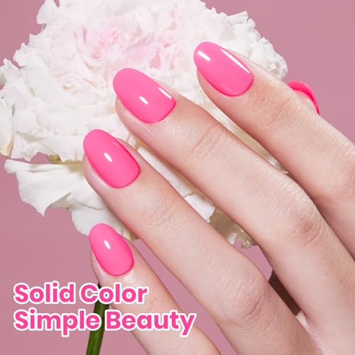 Image of Beetles Hot Pink Gel Polish - Blush Popper 15ML Full Size /0.51Fl Oz, HEMA-Free Neon Pink Gel Nail Polish, Soak Off UV LED Lamp Bright Nails Art, Manicure Salon DIY Neon Nails
