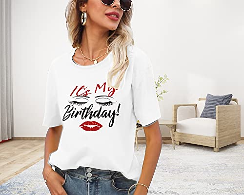 Dutut FBAXH8905PK-XXL Birthday Shirts For Women Its My Birthday Shirt: Happy 40Th 50Th Birthday Tshirt-Birthday Party Gift Short Sleeve Tops White thumb #2