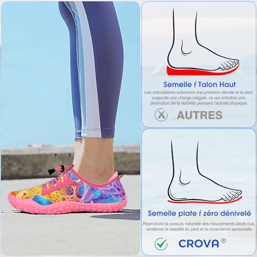 Image of Built-in Heel Grips Water Shoes for Kids Girls Boys Hiking Wide Barefoot Swim Beach Pool Big Kid