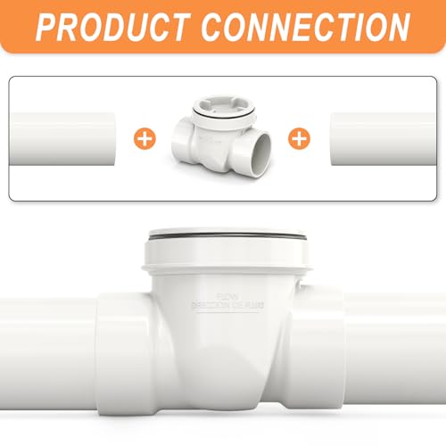 Image of GASHER 4 inch PVC Backflow Preventer Valve, Sewer Check Back Flow Preventer Drain Backflow Preventer Valve for a Variety Of Drainage Systems