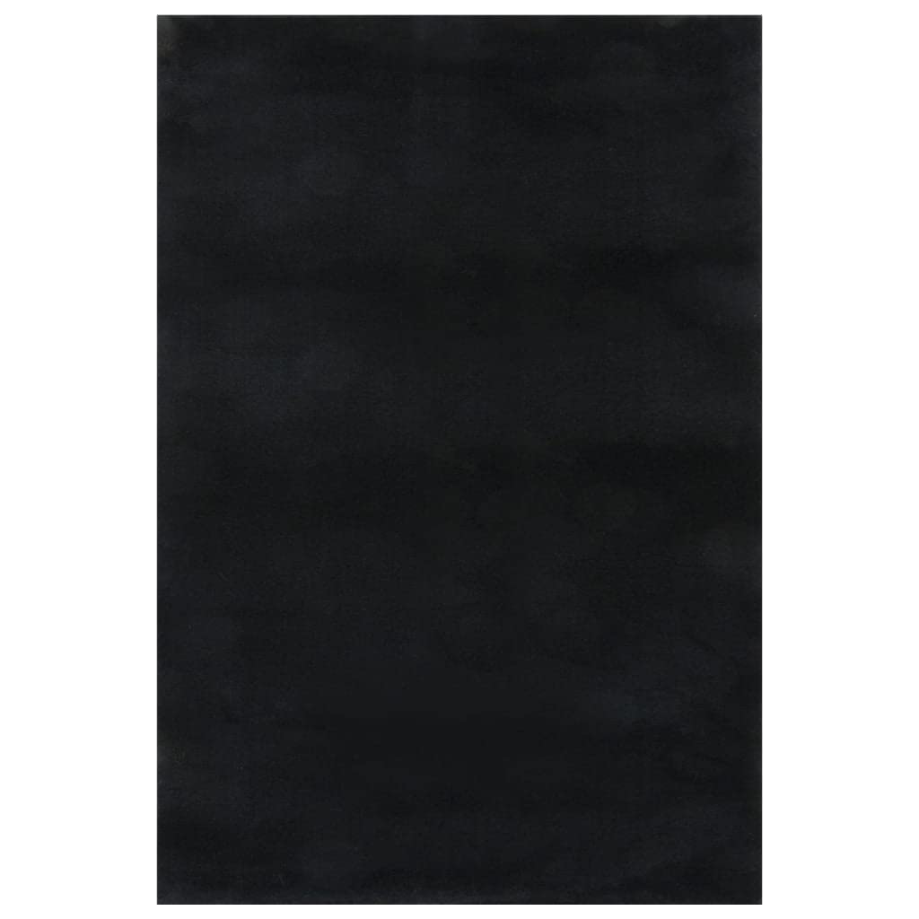 Tapis de salon antidérapant noir 160x230 cm pour sécuriser les sols et laver facilement