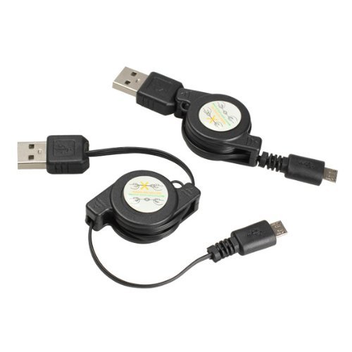 eTECH Collection 3 Pack of Retractable USB to MicroUSB Cable,USB Charge,Data Sync Cable,For Samsung Galaxy S3 S4 S5 Note2 Note3 Note 4, M8 and most Smart Phones that using Micro USB,From USA image 2