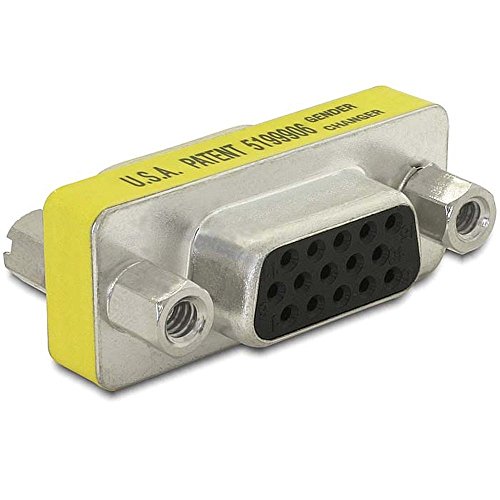 DeLOCK Adapter Gender Changer VGA - Adaptador VGA, Amarillo