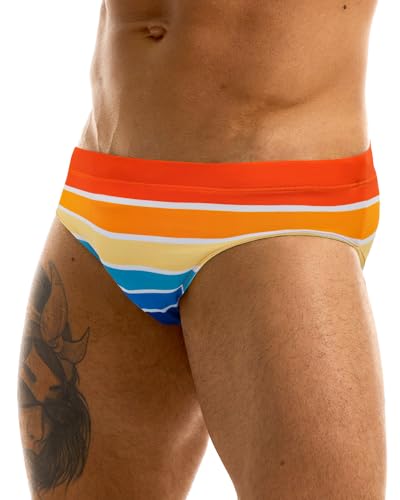 MIZOK Men's Sexy Prints Swimming Bikini Low Rise Swimwear Brief2