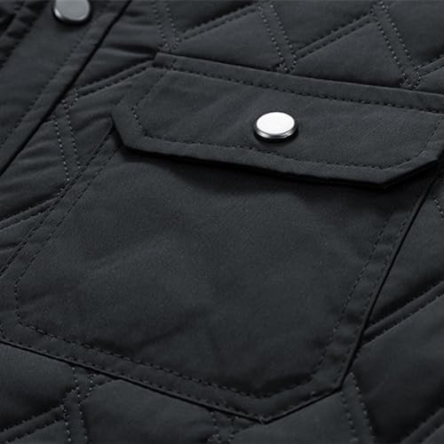 Zeiyignr Mens Quilted Barn Jacket Winter Button Down Lightweight Warm Padded Coats Casual Trucker Jackets Outwear with Pocket4