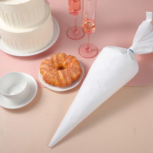 Kifmurase 6PCS Reusable Piping Pastry Bags 24 Inch Reusable Cloth Frosting Bags White Thickened Tipless Piping Bag for Cake Cupcakes Cookies Frostingm, Cake Baking Decoration Frosting Tools - Thumbnail 7